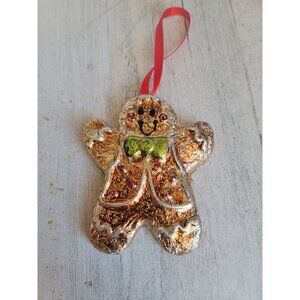Vintage unique foil gingerbread man cookie ornament xmasVintage unique foil ging
